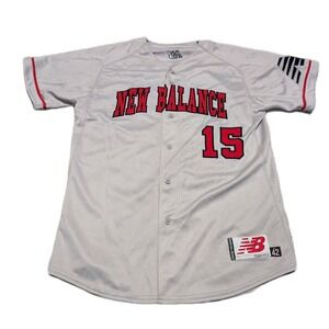 New Balance Jersey Shirt Men's Size 42 Sleeve Gray Number 15 Team Issue